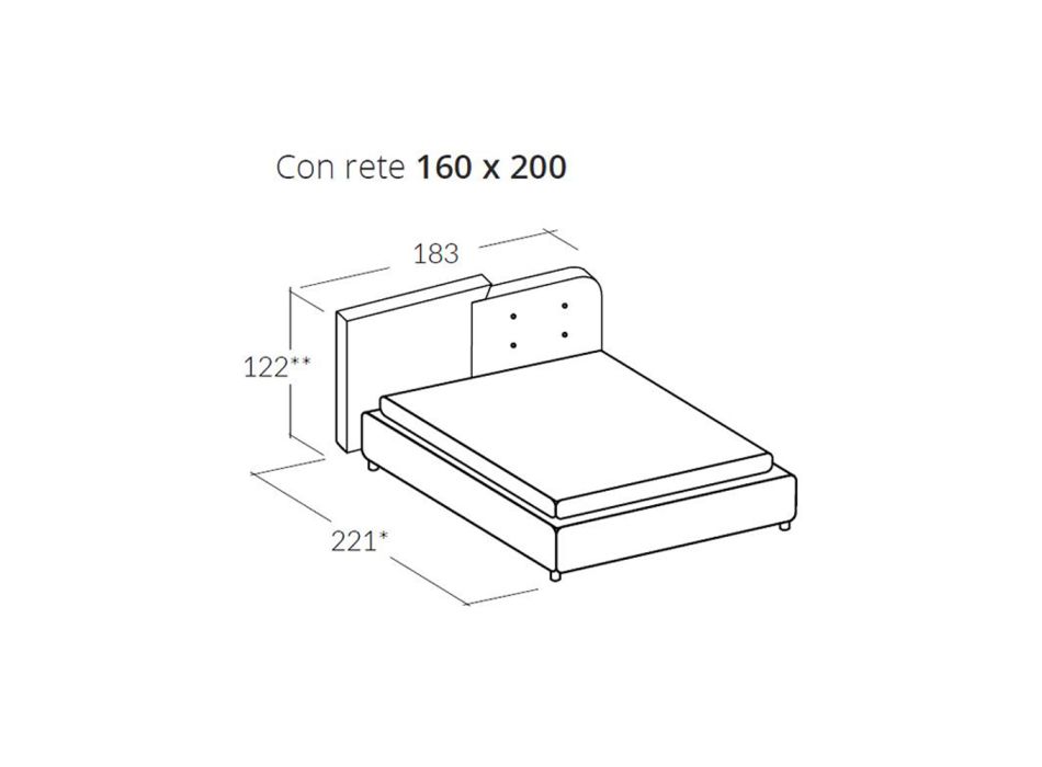 Modern Design Double Bed in Gray and Orange Velvet - Plorifon Viadurini