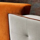 Modern Design Double Bed in Gray and Orange Velvet - Plorifon Viadurini