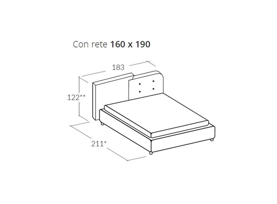 Modern Design Double Bed in Gray and Orange Velvet - Plorifon Viadurini