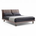 Luxury Modern Double Bed Upholstered in Made in Italy Fabric - Gagia