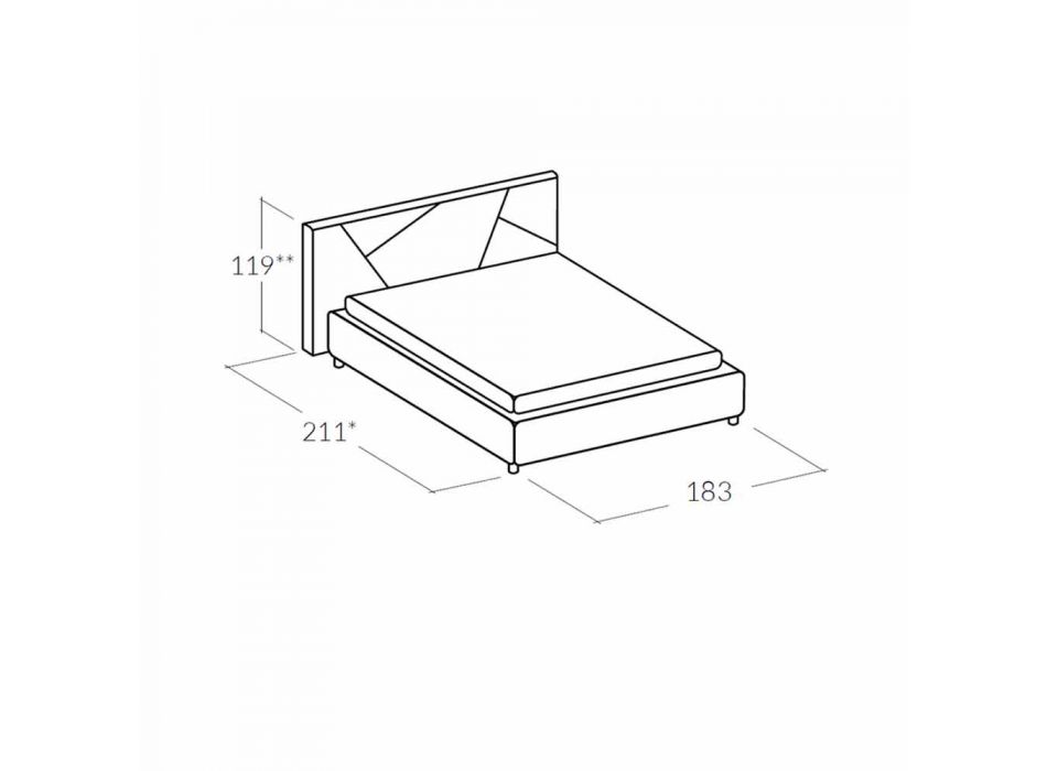 Modern padded double bed with lift box 160x190 / 200cm Mia Viadurini