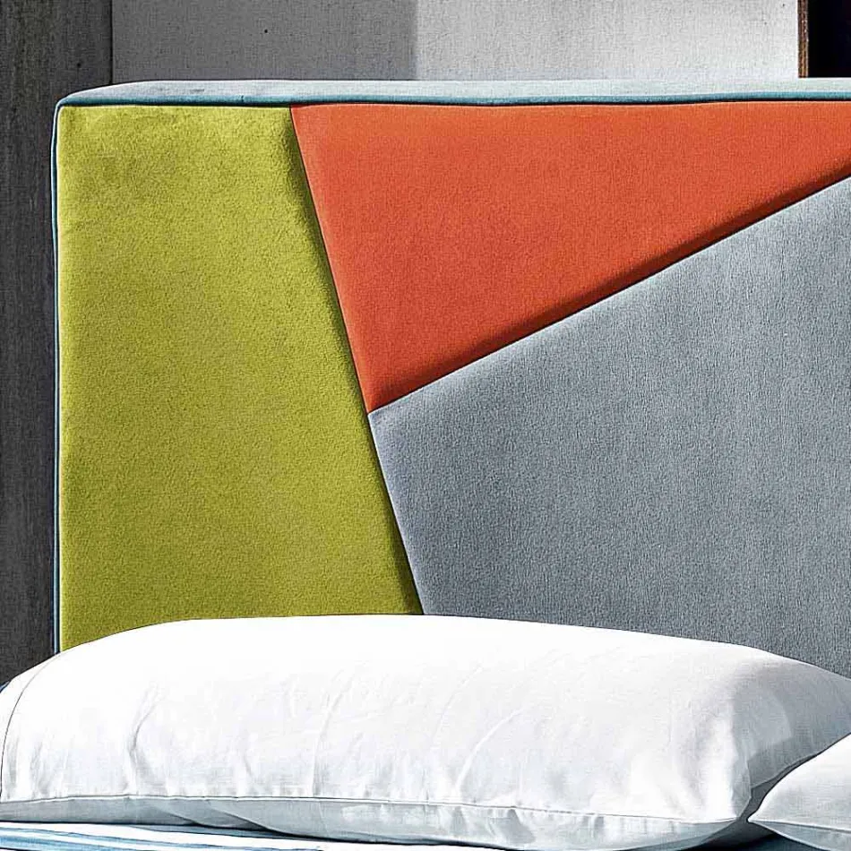 Modern padded double bed with lift box 160x190 / 200cm Mia Viadurini