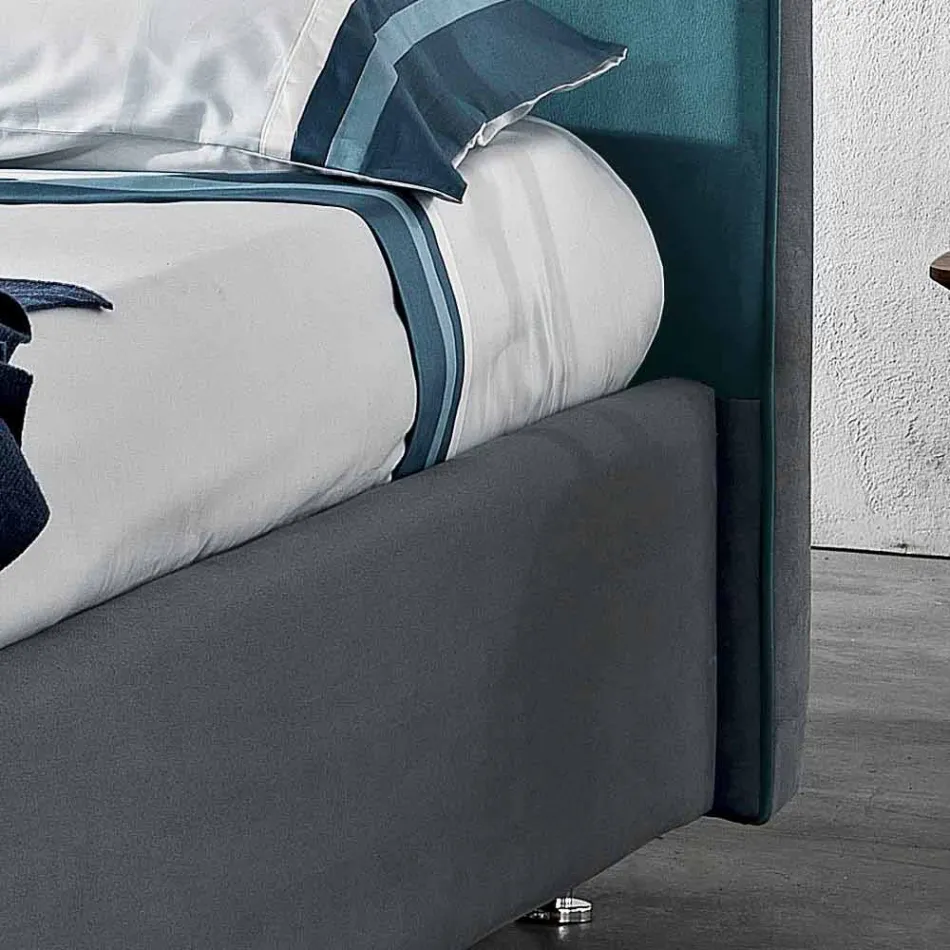 Modern padded double bed with lift box 160x190 / 200cm Mia Viadurini