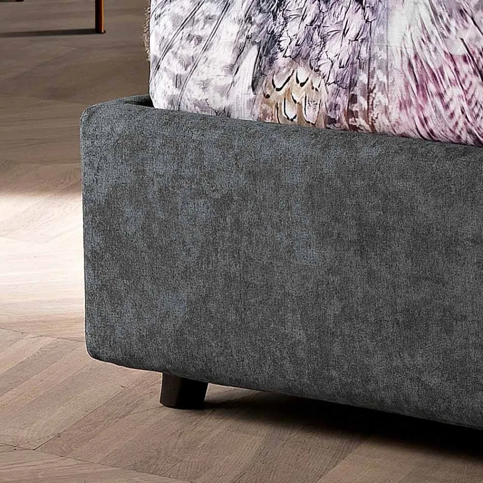 Modern Upholstered Double Bed with Quilted or Smooth Design - Aftamo Viadurini