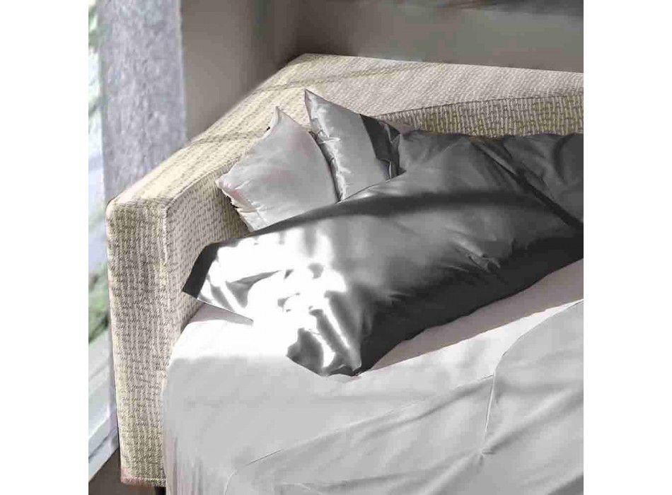 Round Double Bed Tissue Coated Made in Italy