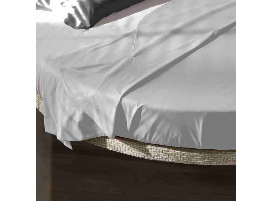 Round Double Bed Tissue Coated Made in Italy
