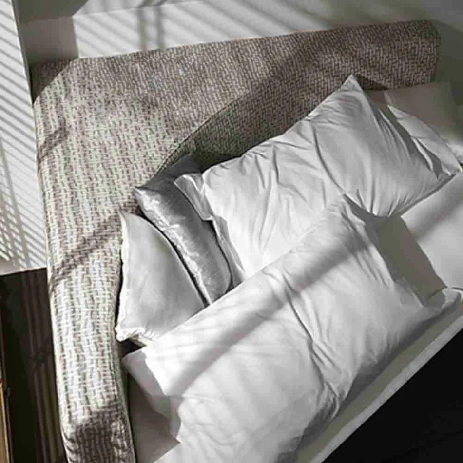 Modern Round Double Bed with Angular Headboard Made in Italy - Tima Viadurini