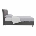 Double Bed with Removable Cover with Wooden Feet Made in Italy - Tampa Viadurini
