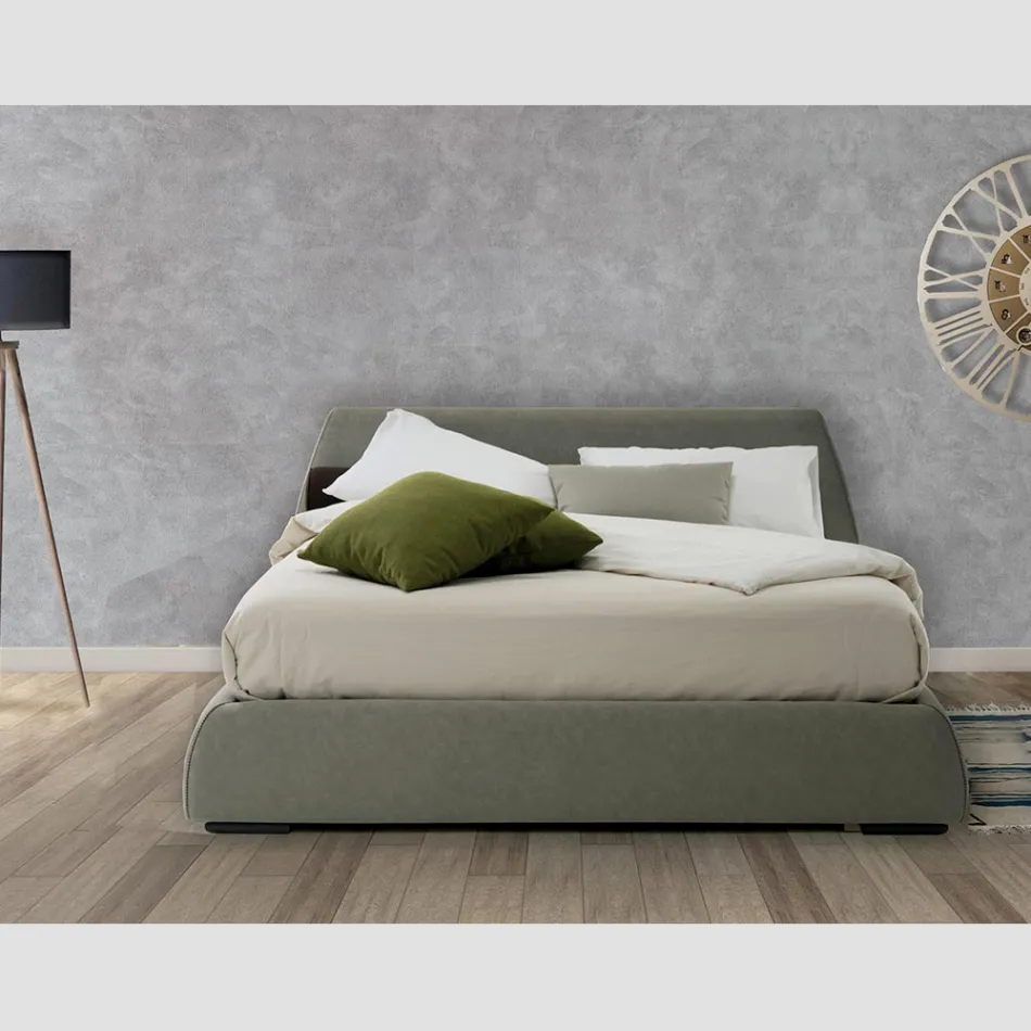 Modern Double Bed with Fabric or Eco-Leather Box Made in Italy - Minerva Viadurini