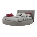 Round Double Bed with Storage Box in Ecoleather or Fabric - Romantic