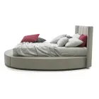 Round Double Bed with Storage Box in Faux Leather or Fabric - Romantic Viadurini