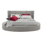 Round Double Bed with Storage Box in Faux Leather or Fabric - Romantic Viadurini