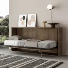 Horizontal Foldaway Single Bed Made in Italy - Collaborative Viadurini