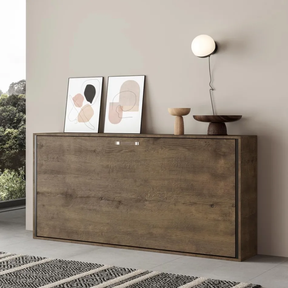 Horizontal Foldaway Single Bed Made in Italy - Collaborative Viadurini