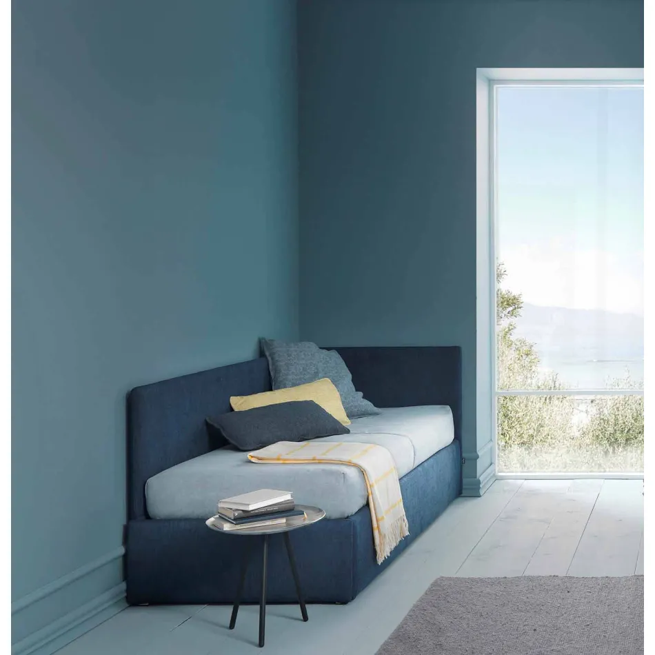 Single corner bed, with Line4 Bolzan headboard and side panel Viadurini