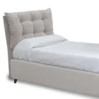 Single Bed with Padded Headboard and Feet Made in Italy - Aaron Viadurini