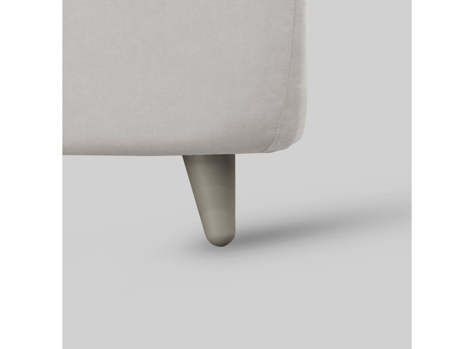 Single Bed with Padded Headboard and Feet Made in Italy - Aaron Viadurini