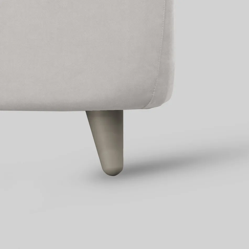 Single Bed with Padded Headboard and Feet Made in Italy - Aaron Viadurini