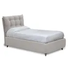 Single Bed with Padded Headboard and Feet Made in Italy - Aaron Viadurini