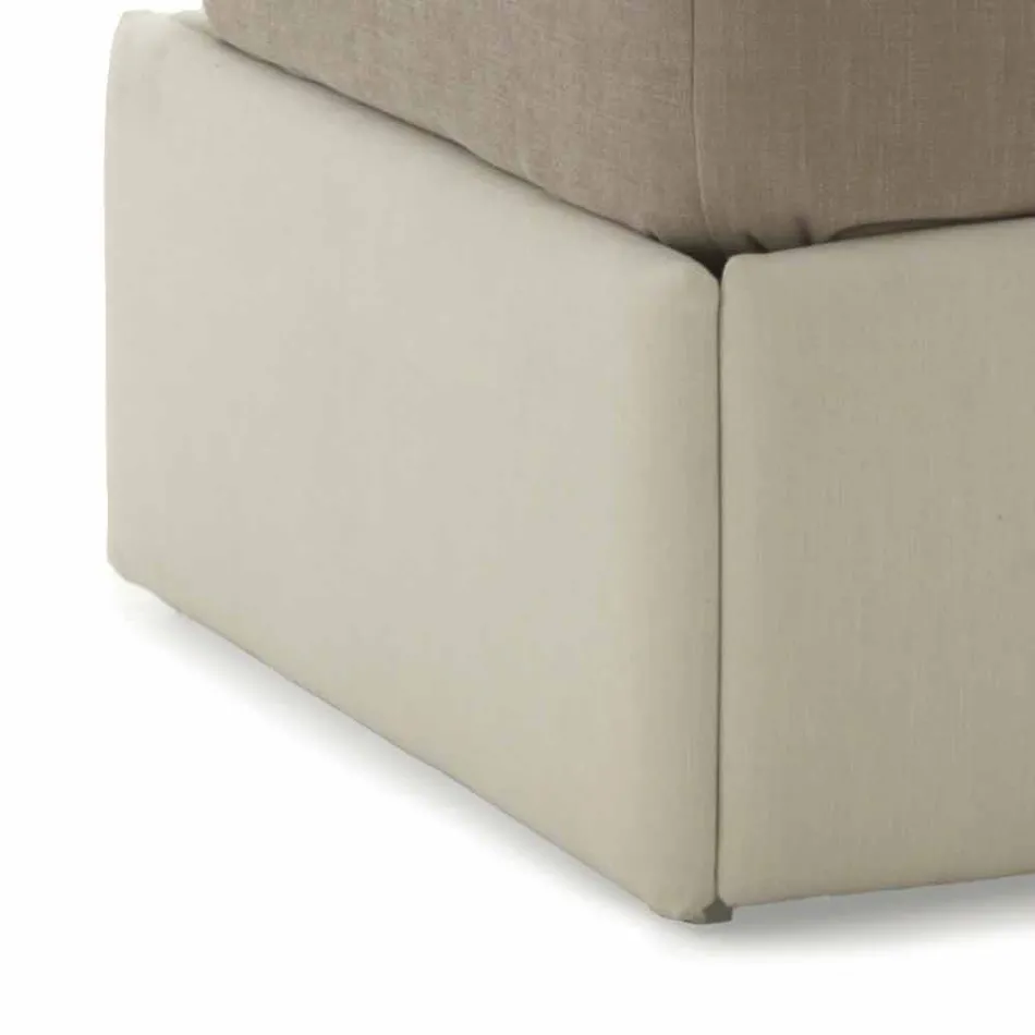 Single bed with headboard, iron and wood structure Line by Bolzan Viadurini