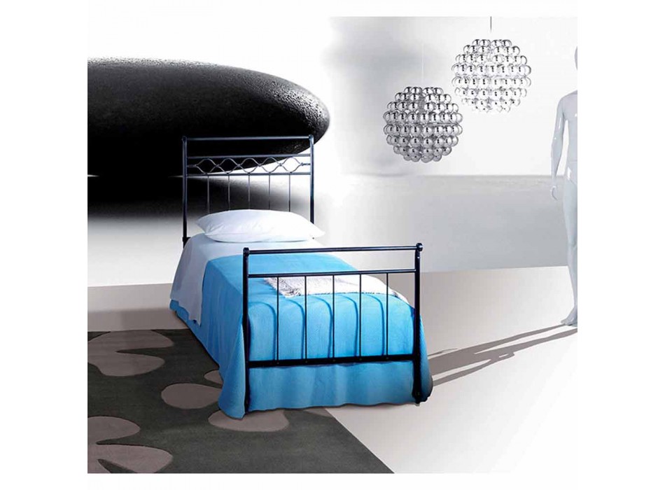 Wroughtiron single bed Efesto, handmade in Italy.