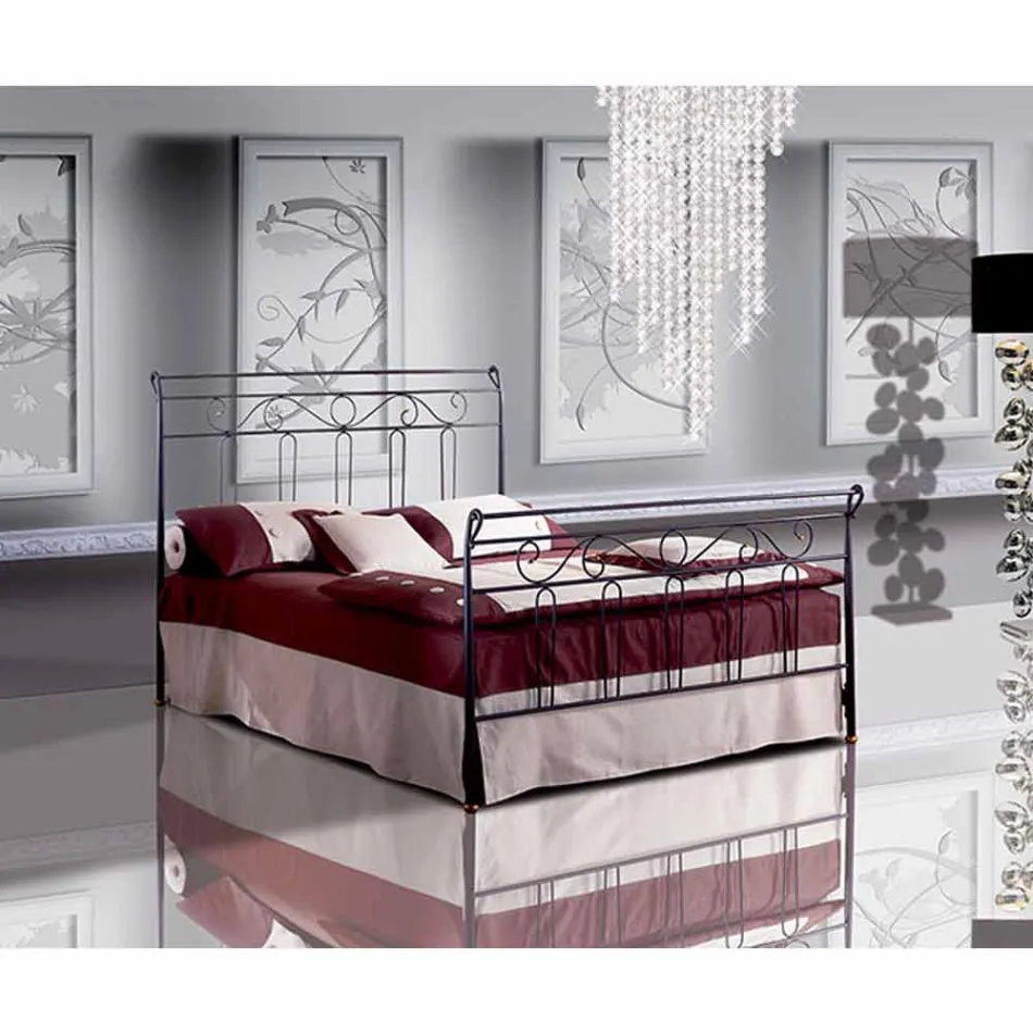 Single Bed in Wrought Iron Garofano Viadurini