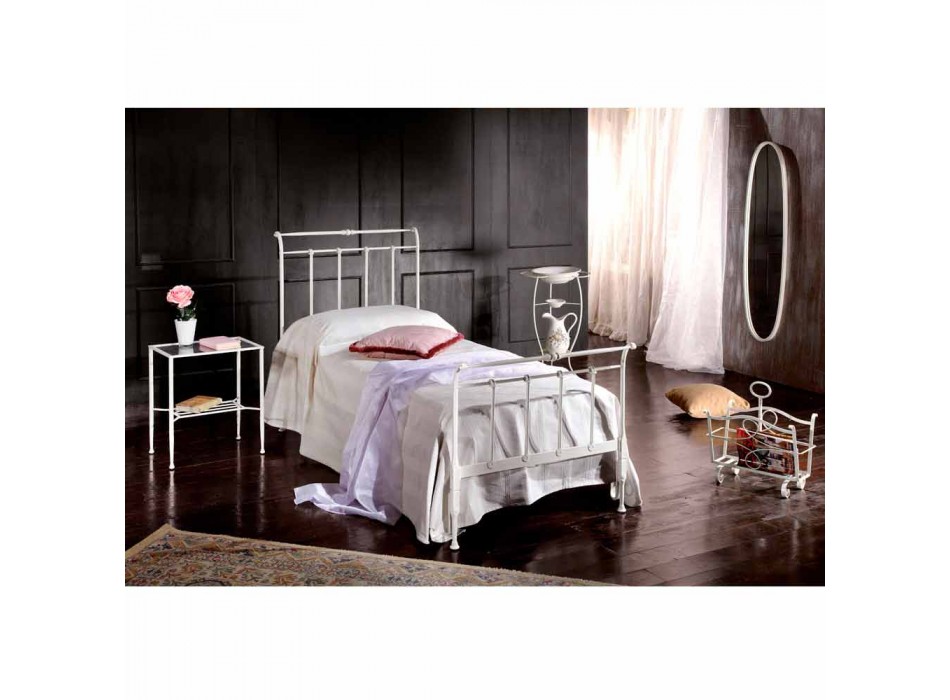 single bed in wrought iron full Amanda crafted, made in Italy Viadurini