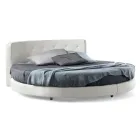 Round Design Double Bed Covered in Eco-Leather - Faenza Viadurini