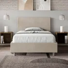 120x200 cm Queen Size Bed with Microfiber Headboard Made in Italy - Pallone Viadurini