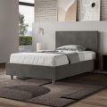 120x200 cm Queen Size Bed with Microfiber Headboard Made in Italy - Pallone
