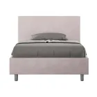 120x200 cm Queen Size Bed with Microfiber Headboard Made in Italy - Pallone Viadurini