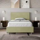 120x200 cm Queen Size Bed with Microfiber Headboard Made in Italy - Pallone Viadurini