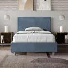 120x200 cm Queen Size Bed with Microfiber Headboard Made in Italy - Pallone Viadurini