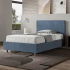 120x200 cm Queen Size Bed with Microfiber Headboard Made in Italy - Pallone Viadurini