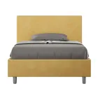 120x200 cm Queen Size Bed with Microfiber Headboard Made in Italy - Pallone Viadurini