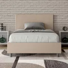120x200 cm Queen Size Bed with Faux Leather Headboard Made in Italy - Pallone Viadurini