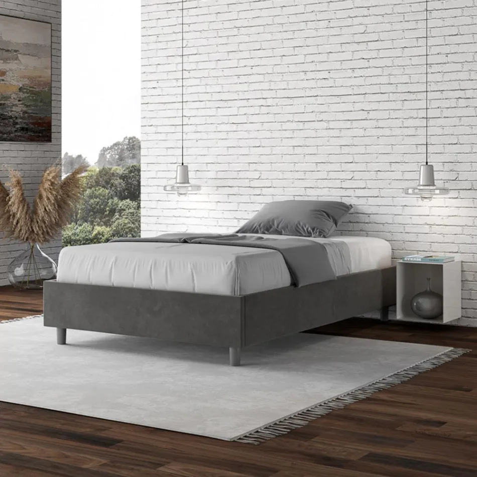 Queen-Sized Bed 120x200 cm Covered in Microfiber Made in Italy - Athlete Viadurini