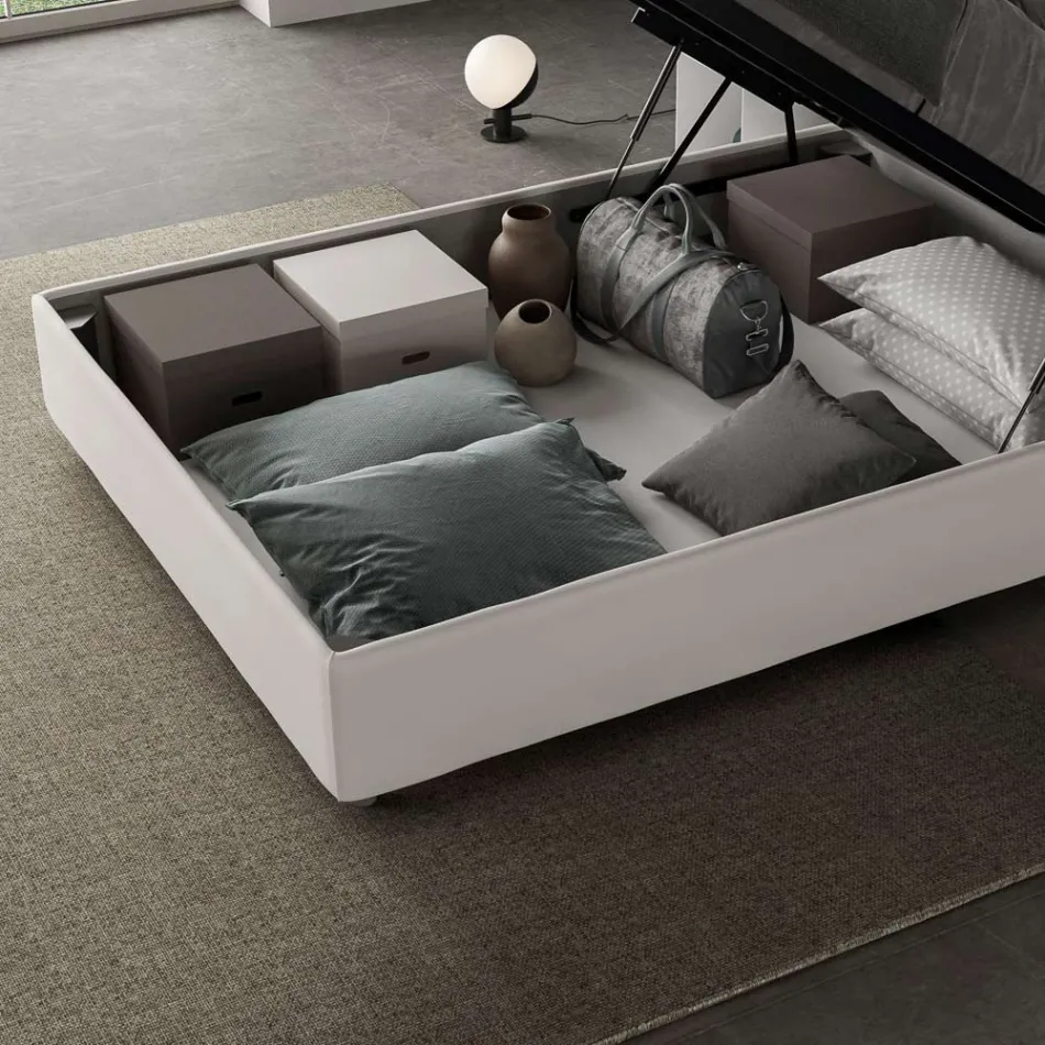 Queen-Sized Bed 120x200 cm Covered in Microfiber Made in Italy - Athlete Viadurini