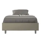 Queen-Sized Bed 120x200 cm Upholstered in Faux Leather Made in Italy - Athlete Viadurini