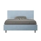 Double Bed 140x200 cm with Microfiber Headboard Made in Italy - Pallone Viadurini