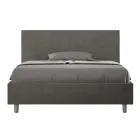 Double Bed 140x200 cm with Microfiber Headboard Made in Italy - Pallone Viadurini