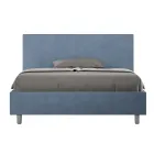 Double Bed 140x200 cm with Microfiber Headboard Made in Italy - Pallone Viadurini