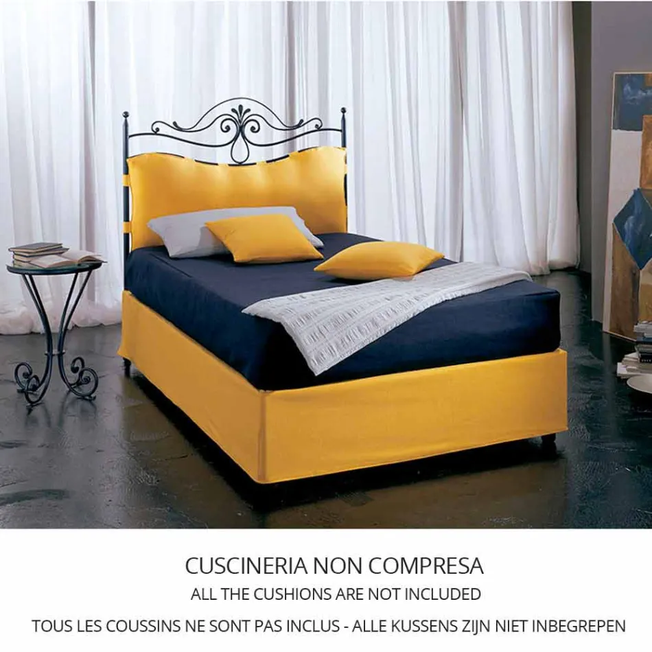 A bed and a Half Square Wrought Iron Lira Viadurini