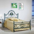 Wrought iron small double bed Gloria, classic design,handmade in Italy