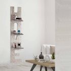 Wall bookcase decorated by hand design 3mensole made in Italy Olga Viadurini