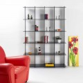 Fumé plexiglass wall bookcase Sfera4, modern design, made in Italy