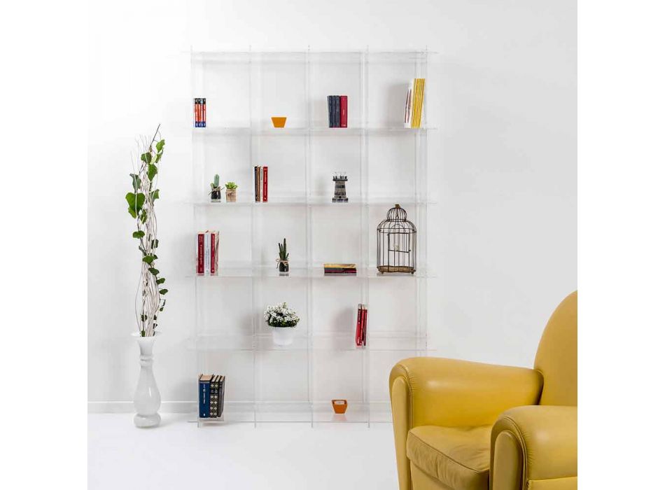 Contemporary plexiglass wall-hung modern design bookcase Sfera4 Viadurini