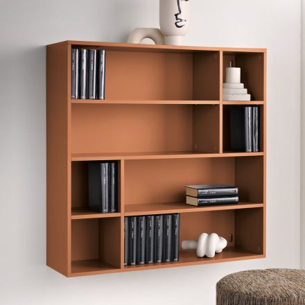 Designer Wall Bookcase in Melamine in Various Colors Made in Italy - Kea Viadurini