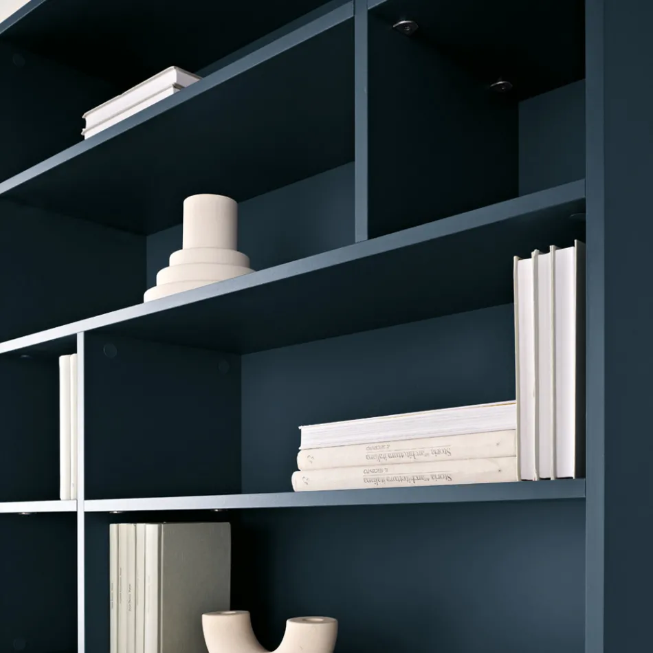 Designer Wall Bookcase in Melamine in Various Colors Made in Italy - Kea Viadurini
