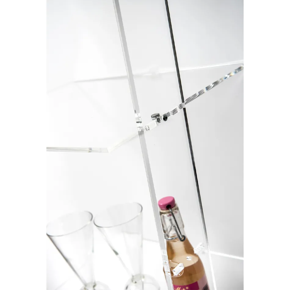 Wall Bookcase in Transparent Plexiglass Design up to 4 Elements - Trezza Viadurini